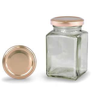 Słoik czworokątny z bronzową zakrętką 260 ml (TO 58)