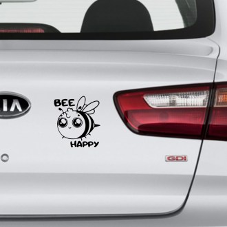 Naklejka Bee happy - czarna