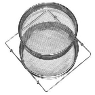 Cedzidło podwójne nierdzewne wypukłe 24 cm DE
