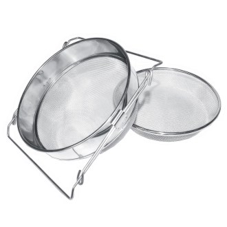 Cedzidło podwójne nierdzewne wypukłe 24 cm DE 1