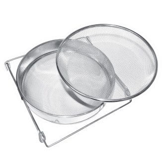 Cedzidło podwójne nierdzewne wypukłe 24 cm DE 1