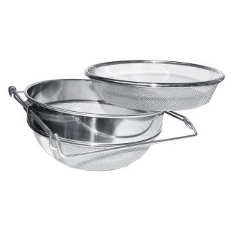 Cedzidło podwójne nierdzewne wypukłe 24 cm DE 1
