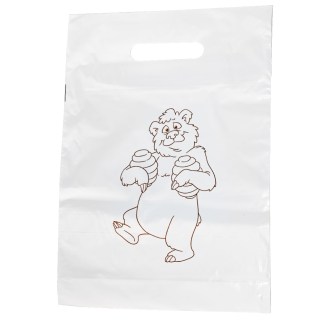 Reklamówki foliowe z niedźwiedziem 25×35 cm - 50 szt.